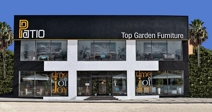 PATIO top garden furniture store in Marbella. Main facade.